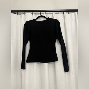 Naked Wardrobe Classic Black Long-Sleeve Crewneck Top